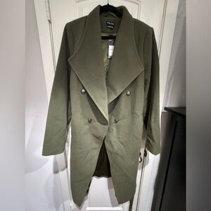 City Chic Sassy Military Coat, Color Khaki (Olive), Size Large (20)